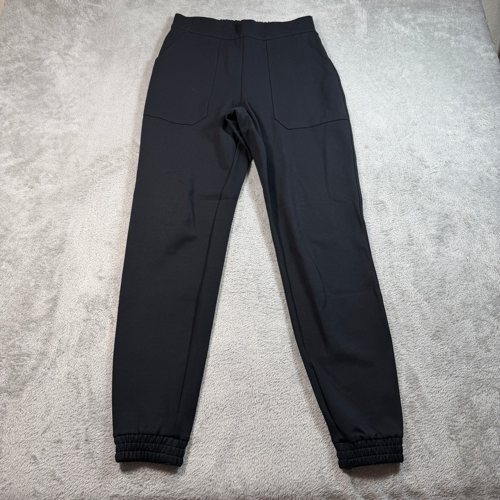 Spanx Perfect Pant Joggers Women Medium Black High Rise Pull On Tapered Pockets